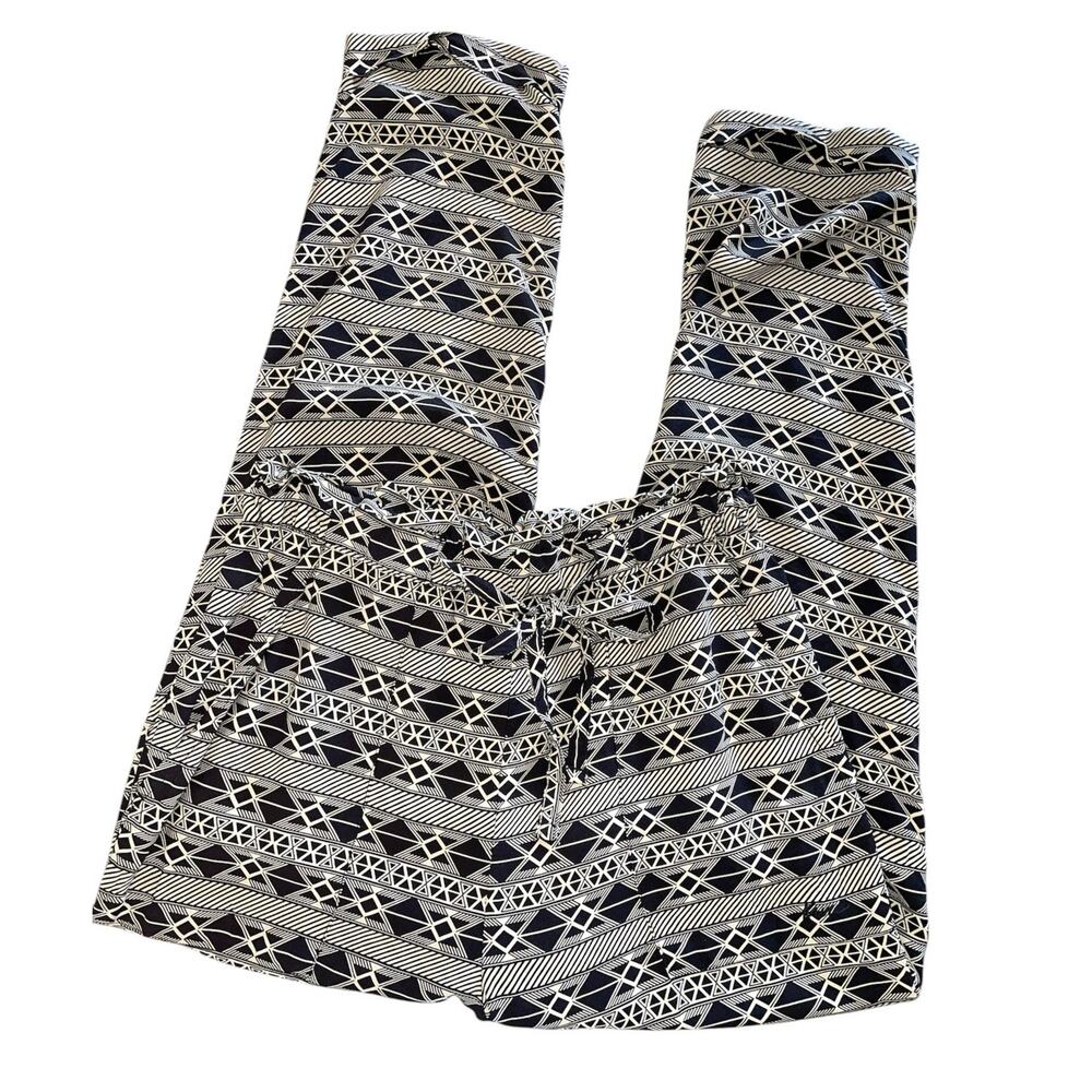 KAVU Tiba Black Beige Geo-Print Pants size Medium